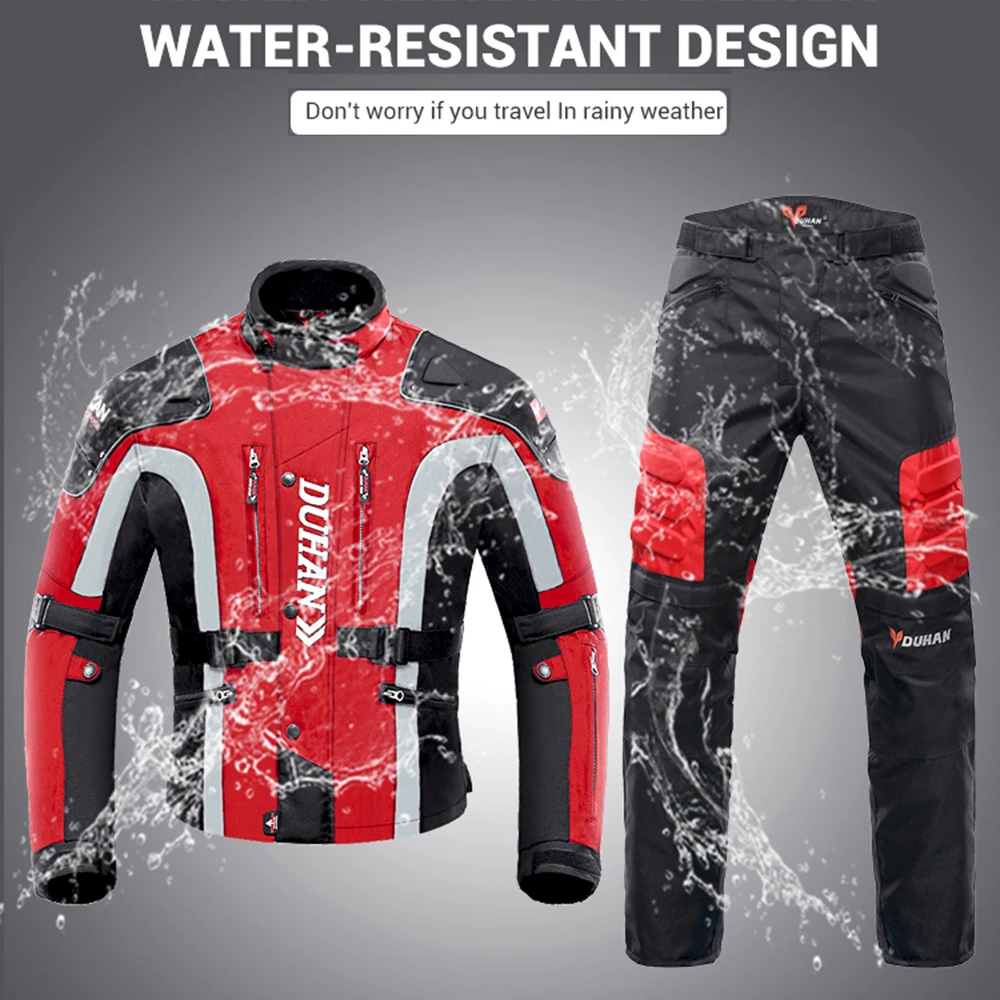 DUHAN Winter Motorcycle Jacket Moto Pants Wear-resistant Motocross Jacket windproof Moto Protector Touring Clothing