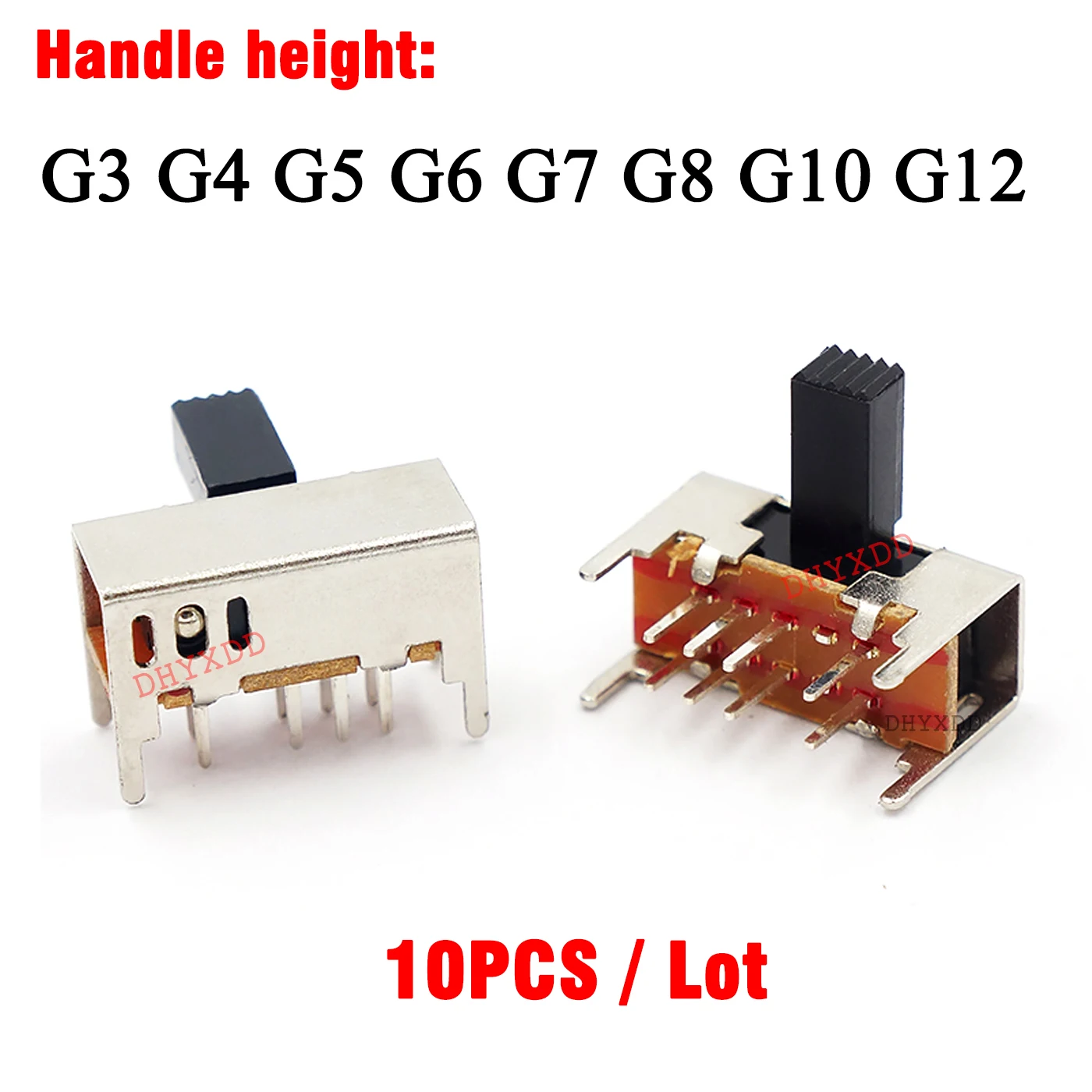 SK-23D05 G5 G6 G12 Panel PCB 8 Pin 3 Pozycja 2P3T DP3T Przełącznik suwakowy Pokrętło boczne Prosty uchwyt przełącznika nożnego Przełącznik zasilania