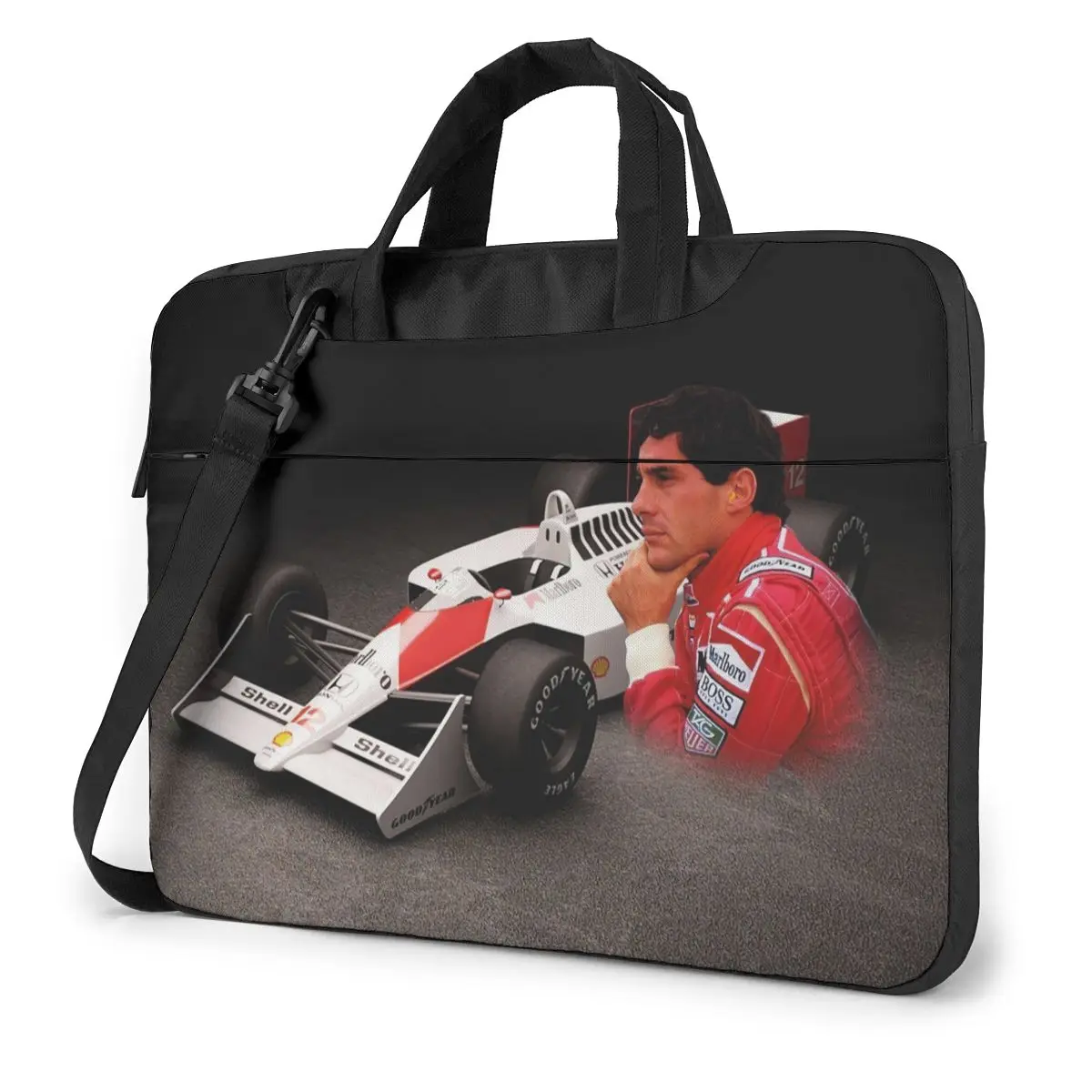 

Ayrton Senna Laptop Bag Case Protective Vintage Computer Bag Bicycle Crossbody Laptop Pouch