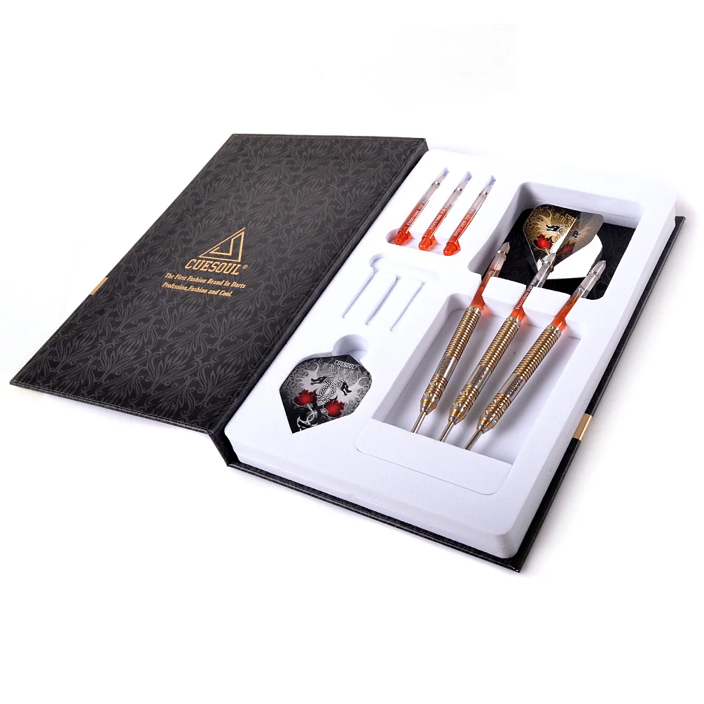 CUESOUL Dragon 22g/24g/26g Orange Tungsten Steel Tip Darts,Barrel with Titanium Coated