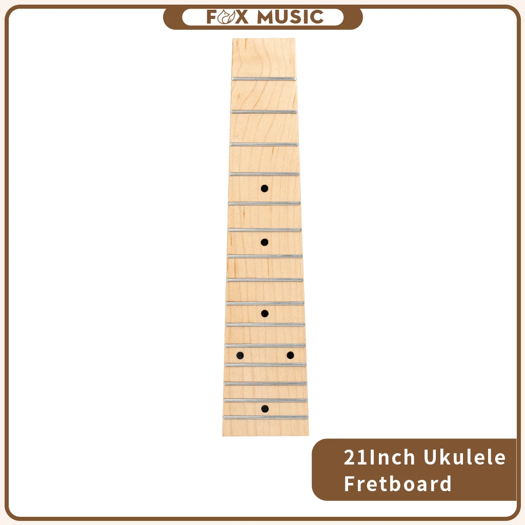 

21 Inch Ukulele Fretboard Maple Wood 15 Wire Frets W/ Black Dots Inlay Hawaii Guitar Parts Accessories