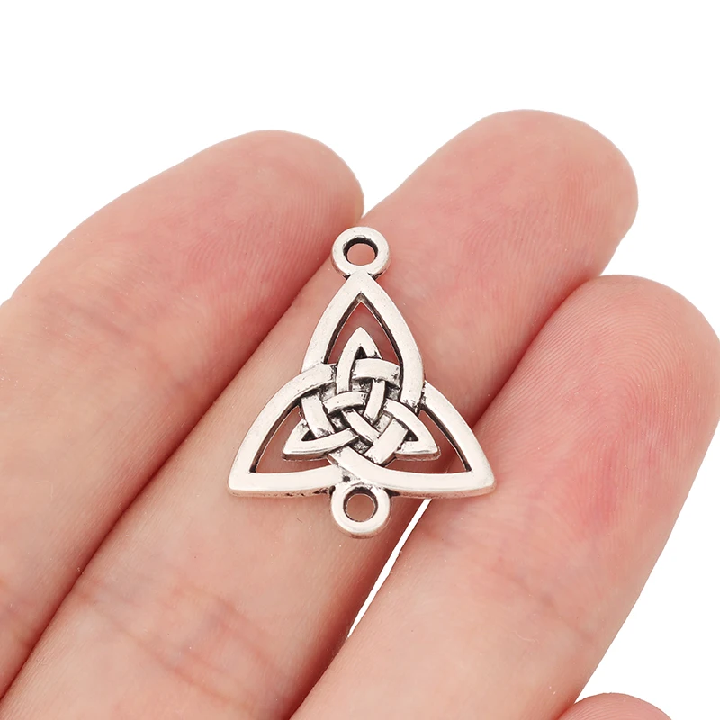 ZXZ 20pcs Tibetan Silver Celtics Knot Trinity Triquetra Connector Charms for Bracelet Bangle Jewelry Making Findings