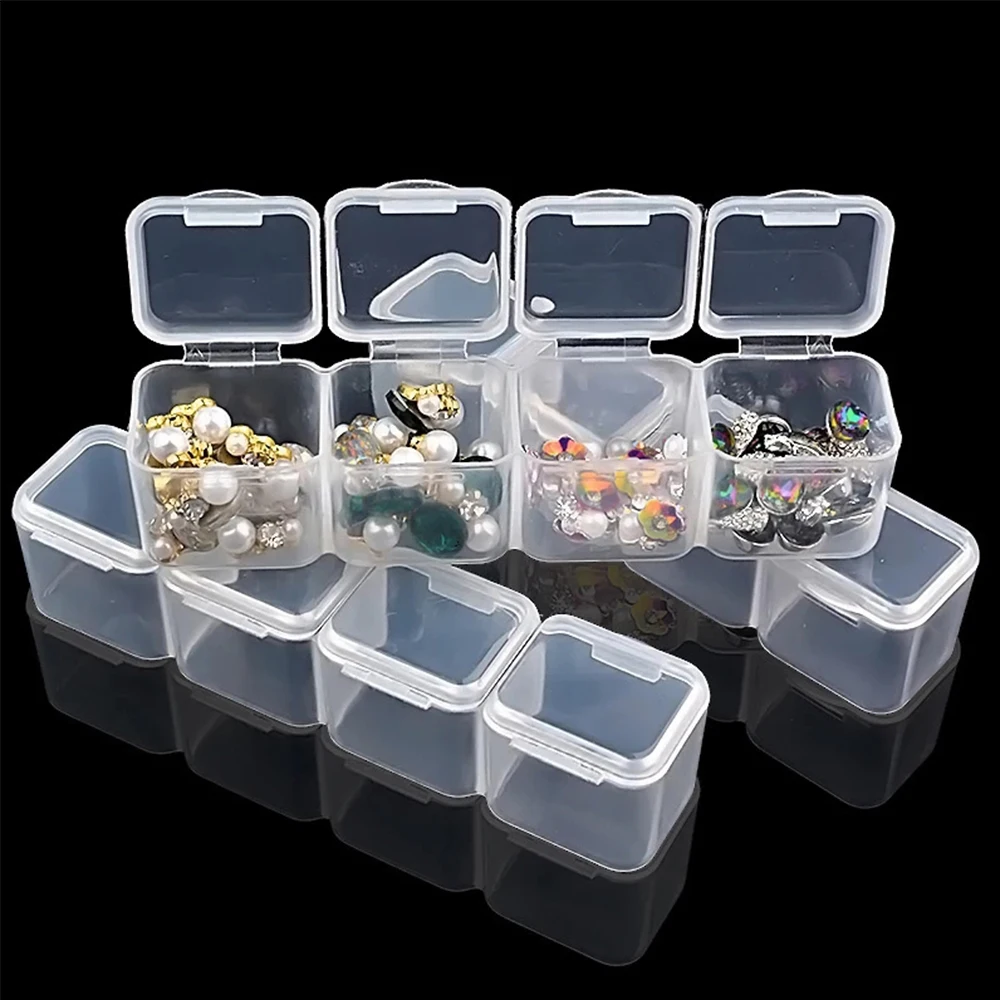 28 Grids Empty Nail Art Decoration Storage Case Box Nail Glitter Rhinestone Crystal Beads Accessories Container Nail Tool Clear