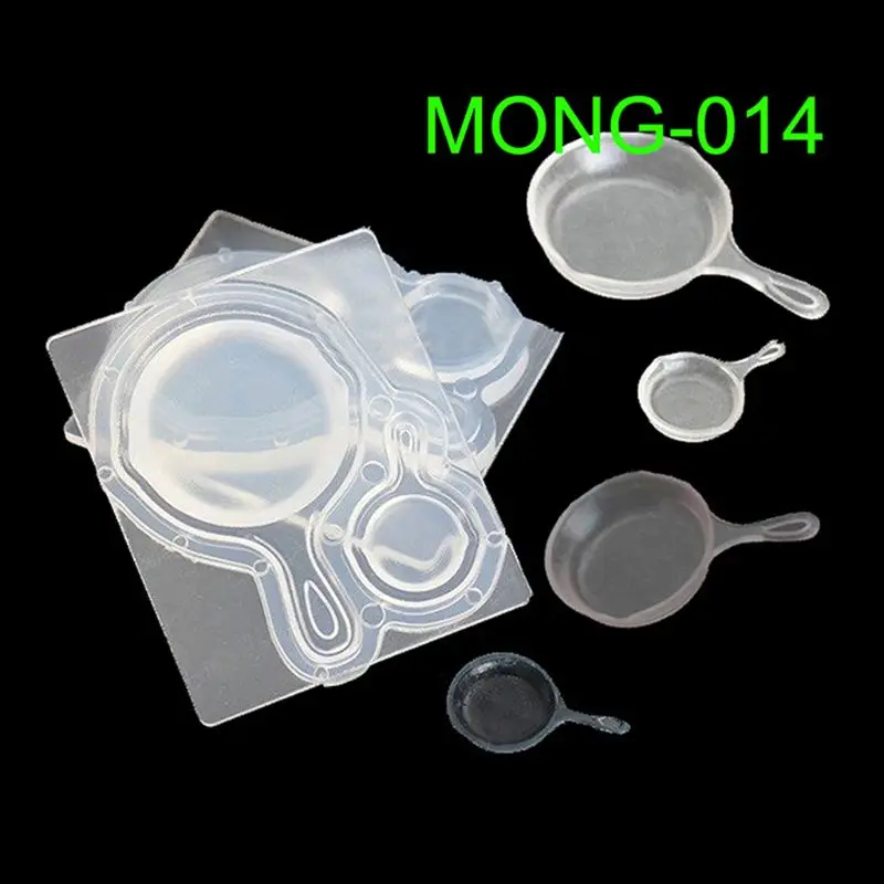 Silicone Resin Mold DIY Mini Pan Pot Shape Casting Molds Craft 3D Mold for Art Craft Making Handmade Toys for Children