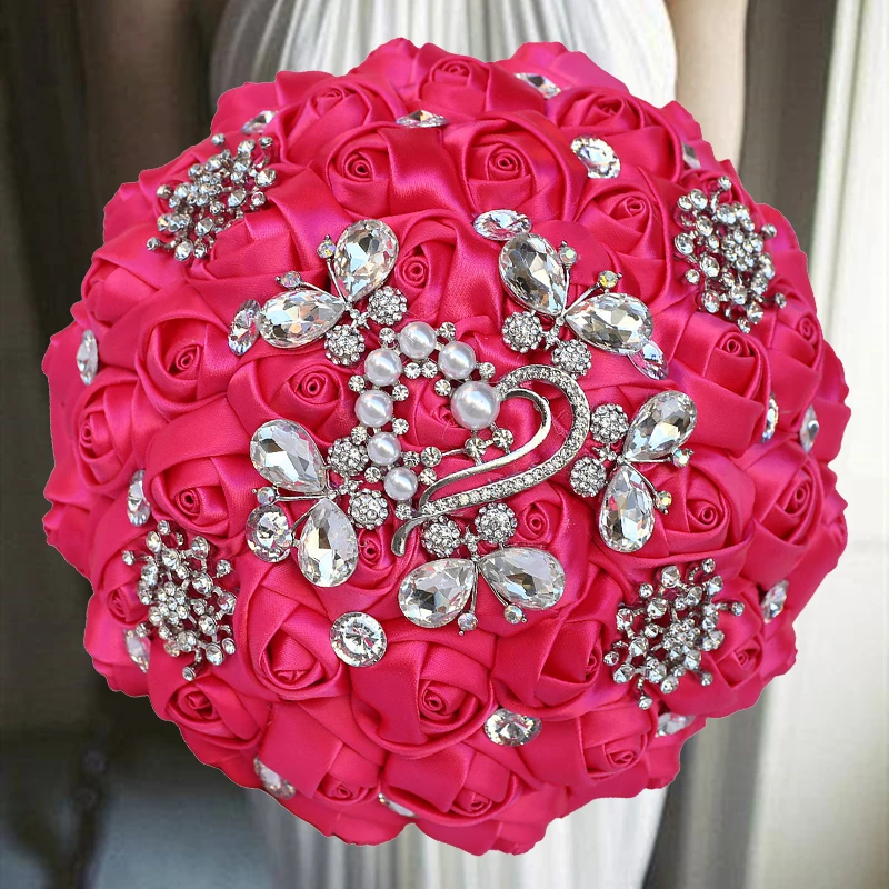 Vendita calda 1 pz/lotto fiori da sposa rossi bordeaux mazzi da sposa Bouquet di fiori in schiuma artificiale sposa romantica che tiene il fiore