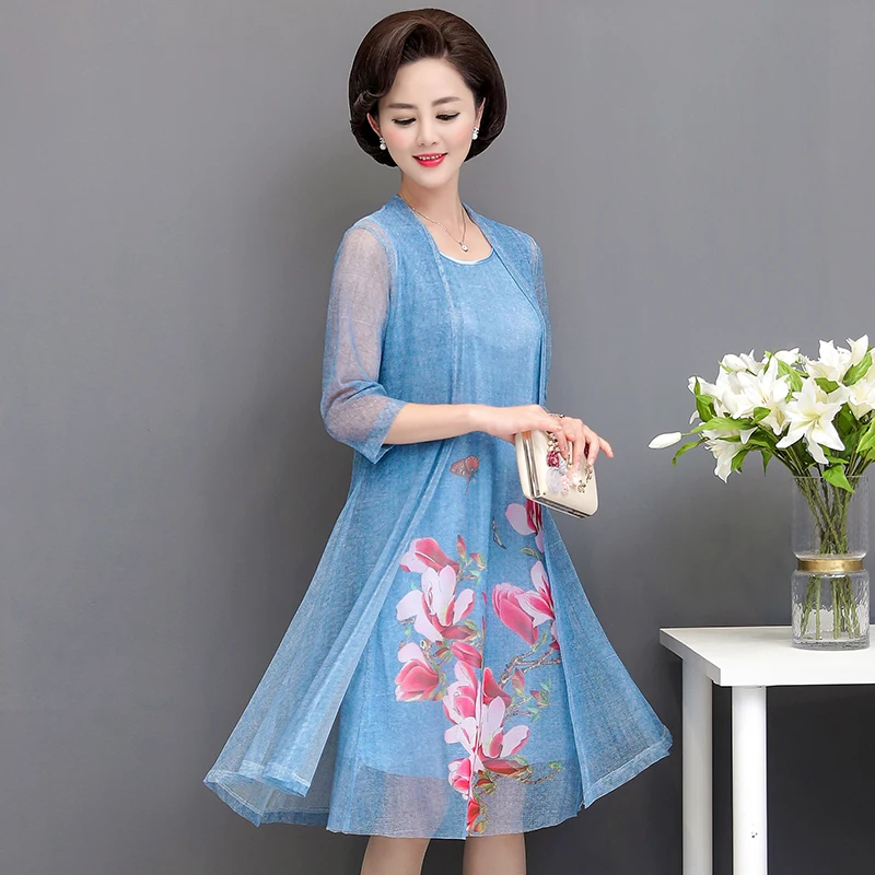 summer cotton linen 2 piece set dress cardigan women 3xl 4xl 5xl party midi dresses elegant vintage robe femme