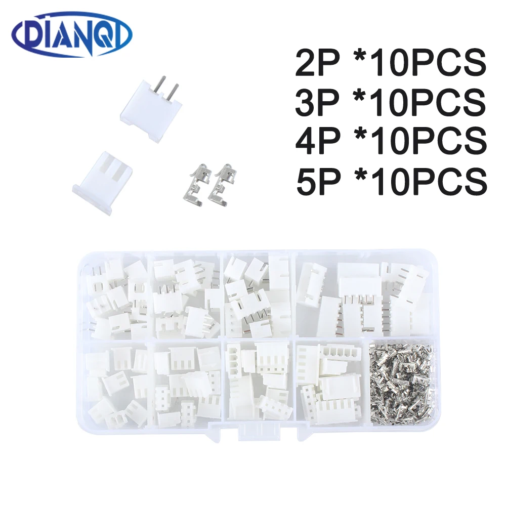 230pcs XH2.54 2p 3p 4p 5 pin 2.54mm Pitch Terminal Kit / Housing / Pin Header Connector Wire Connectors Adaptor XH Kits TJC3