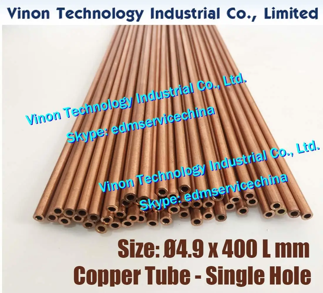 4.8x400LMM Copper Tube Single Hole (30PCS/LOT), Copper EDM Tubing Electrode Tube diameter 4.8mm Length 400mm