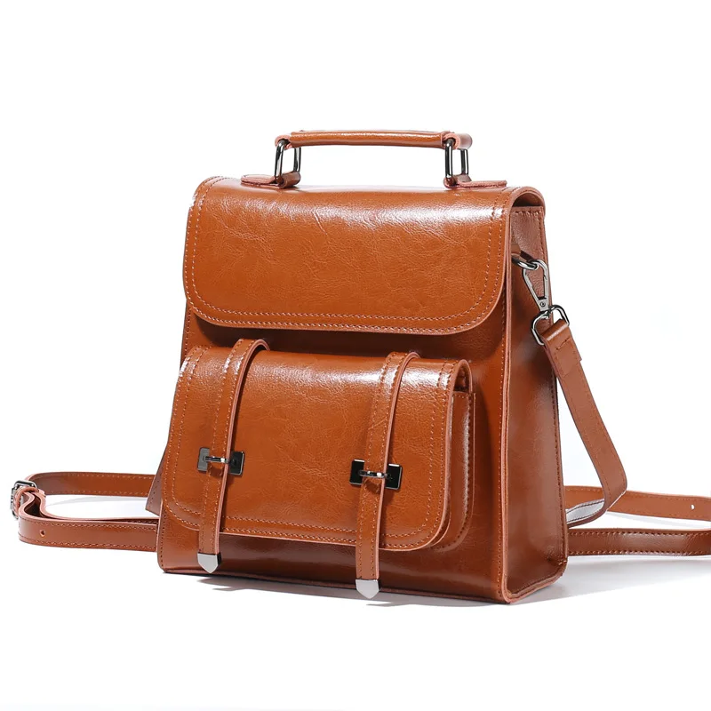 Genuine Leather Han Edition Cowhide Leisure Institute Wind High Quality Women Backpack Retro Large Capacity Luxury Backpack