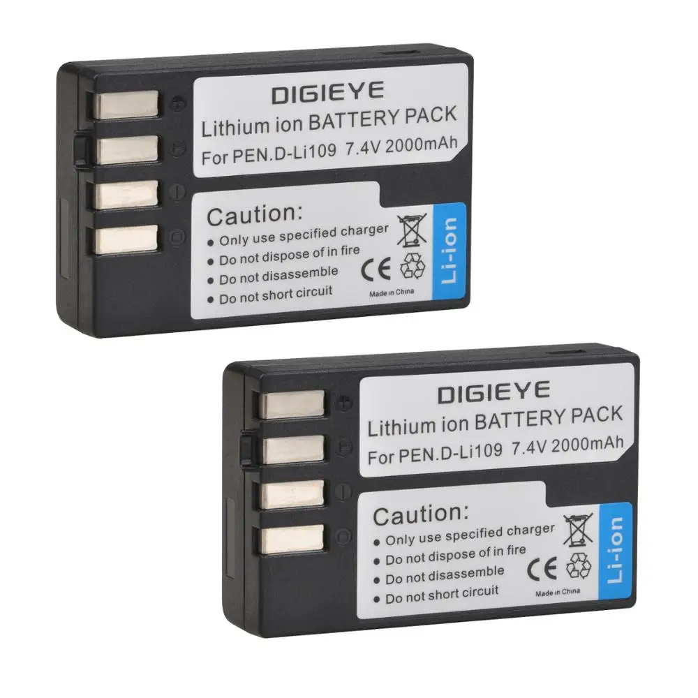 2000mAh D-Li109 D Li109 DLi109 Rechargeable Battery for Pentax K-70 K70 K-50 K50 K-30 K30 K-S1 KS1 K-S2 KS2 K-r Digital Camera