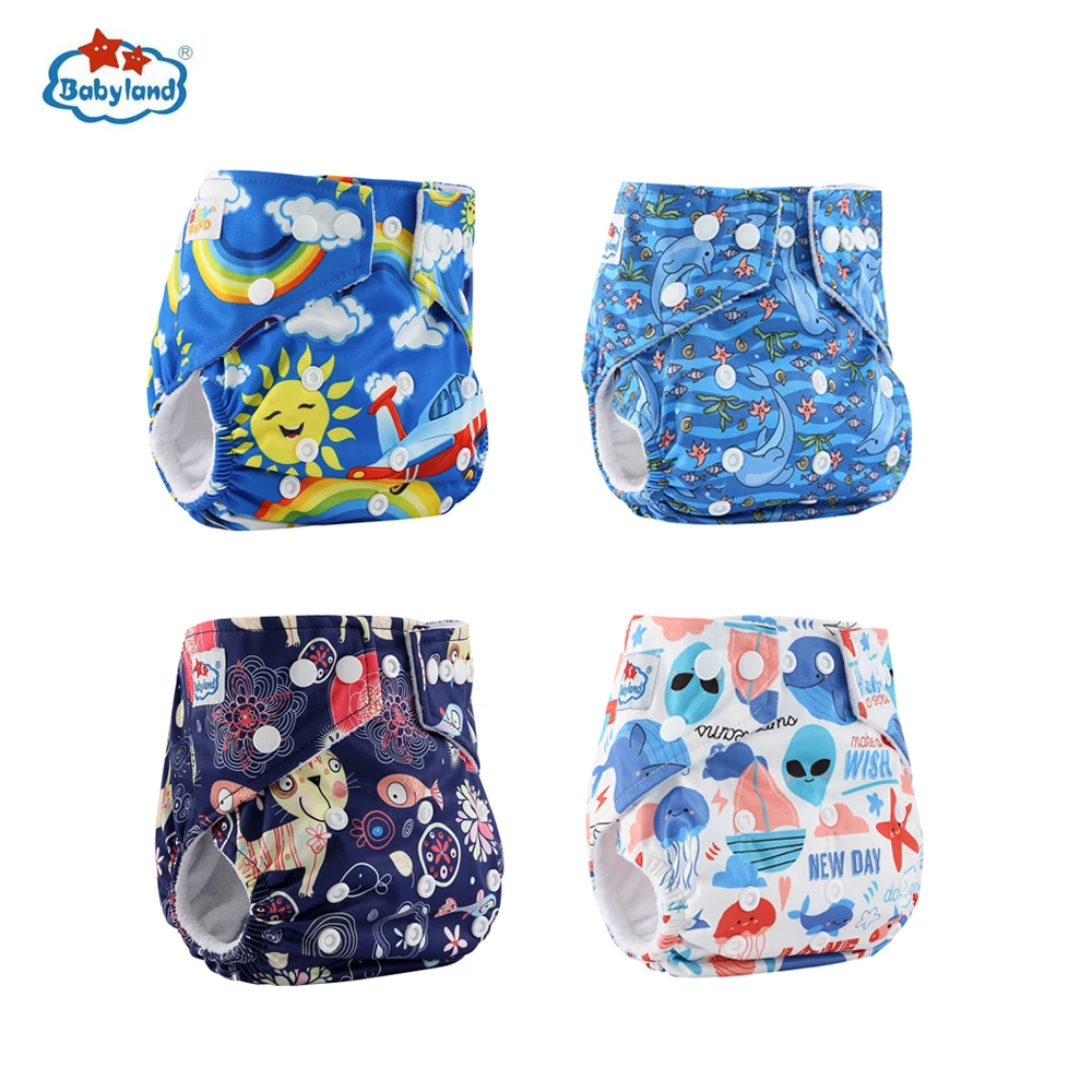 

New Baby Diapers 4pcs/Lot Washable Baby Nappy Microfiber Cloth Diapers Ecological Diapers Reusable Babyland Cloth Nappies