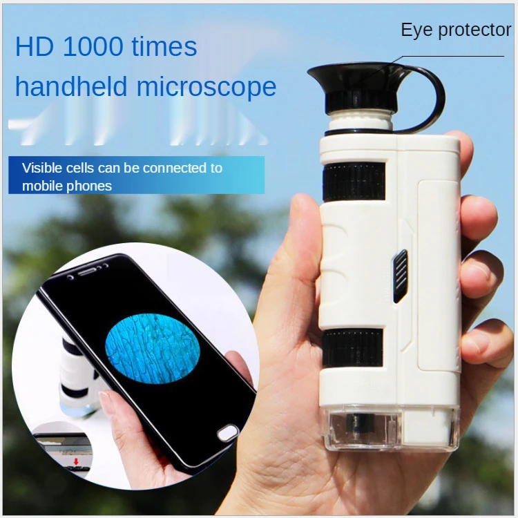 Mini Portable Handheld Microscope Plant Specimen Children's Science Experiment Magnifying Glass Popular Science Educational Toy