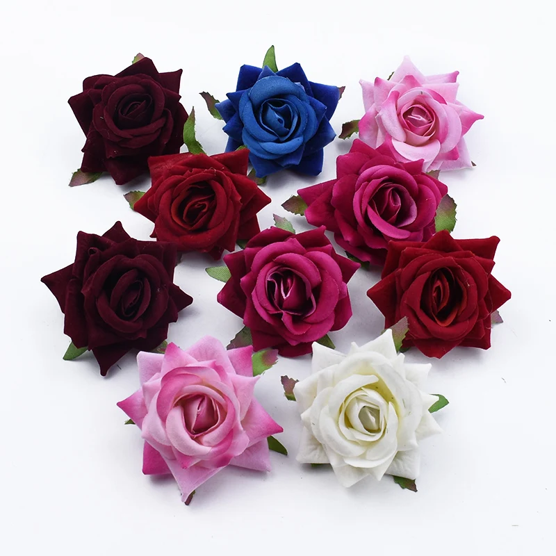 

5 Pieces Silk Roses Flowers for Scrapbooking Wedding Decorative Wreath Diy Gifts Bride's Wrist Home Decor Artificial Flower