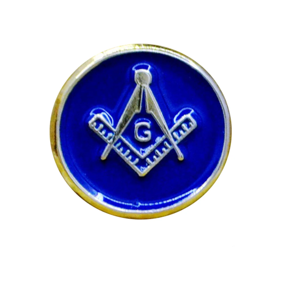 Masonic Lapel Pins freemasonary Badge Mason Freemason BLM53 Blue Round 1cm European and American Fashion Personality Creative