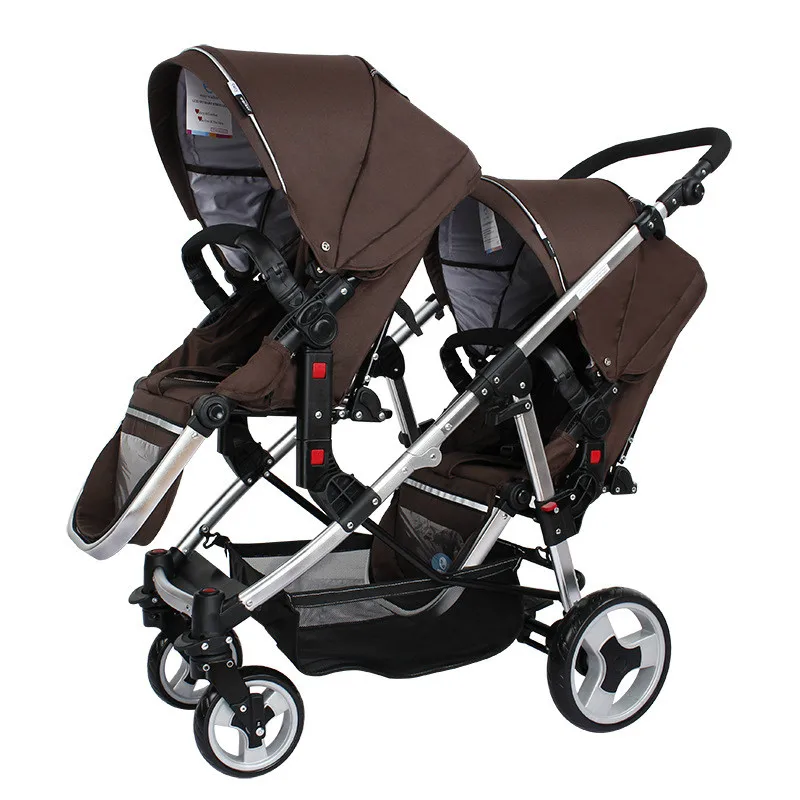 Twin Baby Strollers Can Be Folded Before After The Double Trolley Reversing Baby Supplies BB Stroller Can Sit Can Lying