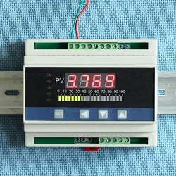 Din Rail 4-20mA DC Input Water Liquid Level Pressure Controller Gauge w 4 Ways Relay DC24V Voltage Output PID Liquid Level Meter