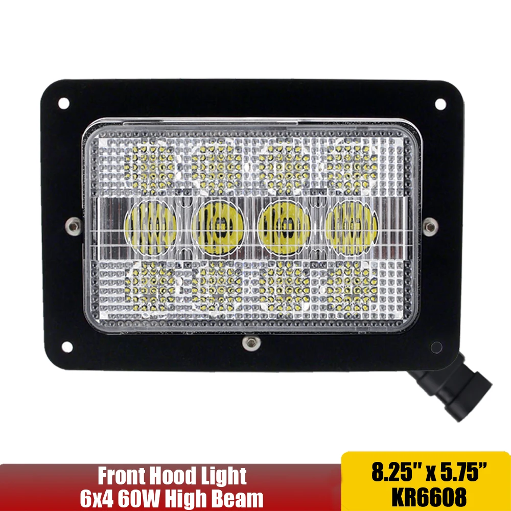 

Front LED Hood Light 6x4 60W Led Headlight For Case IH 88 Series Tractors 12V 24V Led Sealed Beam x1pc OEM: 131227C92