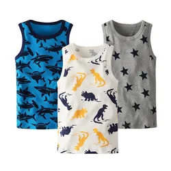 Boys Girls Design Singlet Underwear Tank Cute Kids Undershirts Cotton Tank Dinosaur Tops for Children Size 90-140T 3Pcs/Lot