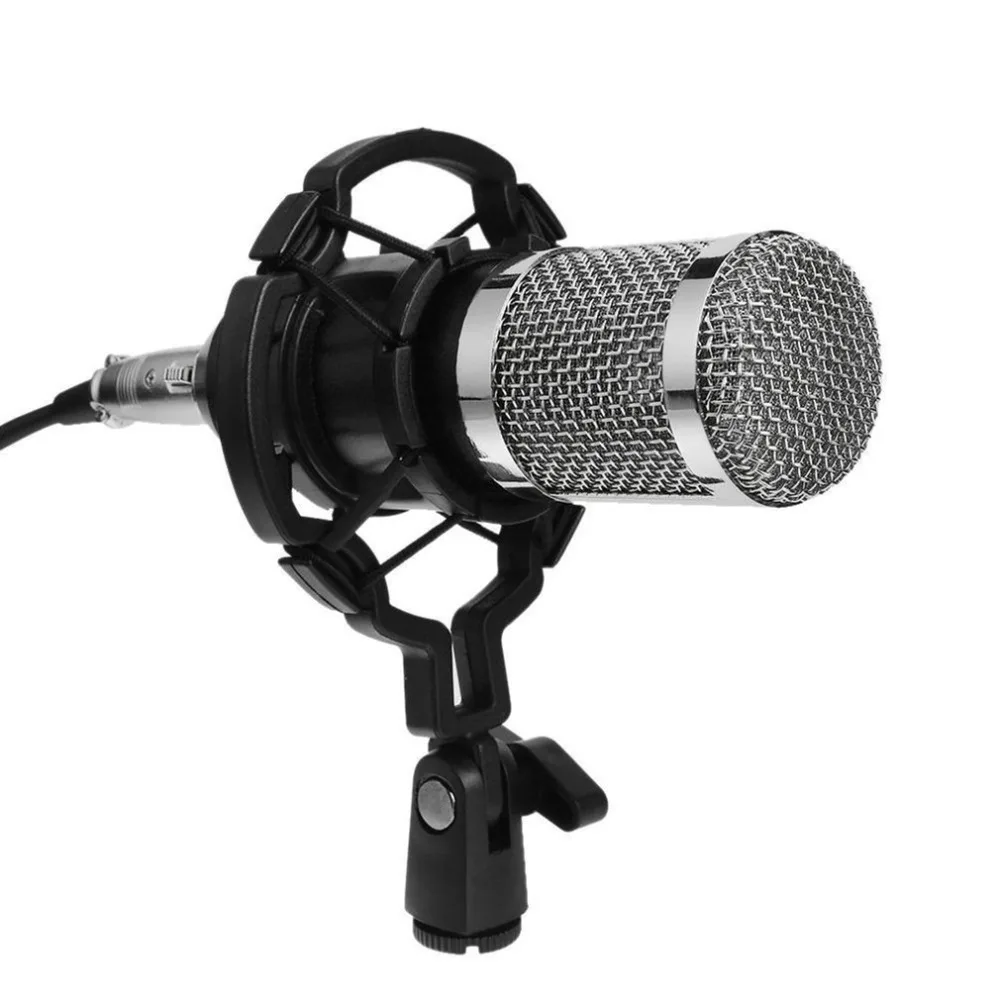 BM800 Dynamic Condenser Microphone Sound Studio Audio Recording Mic with Shock Mount for Broadcasting KTV Singing