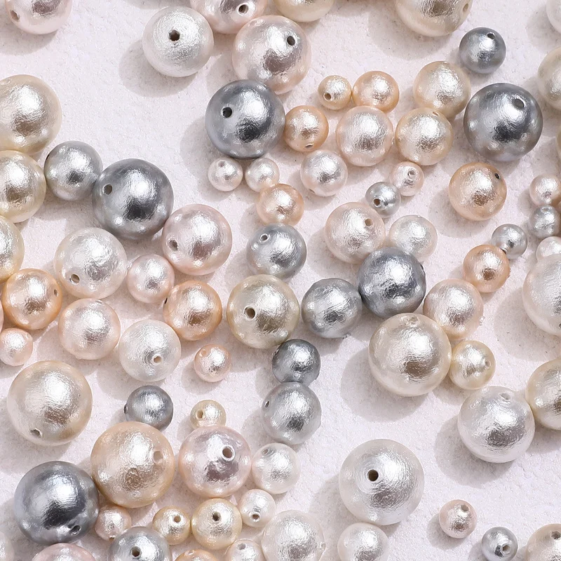 Japan Cotton Pearl Color Straight Hole Round Bead Loose Bead DIY Handmade Jewelry Earring Bracelet Necklace Accessories Material