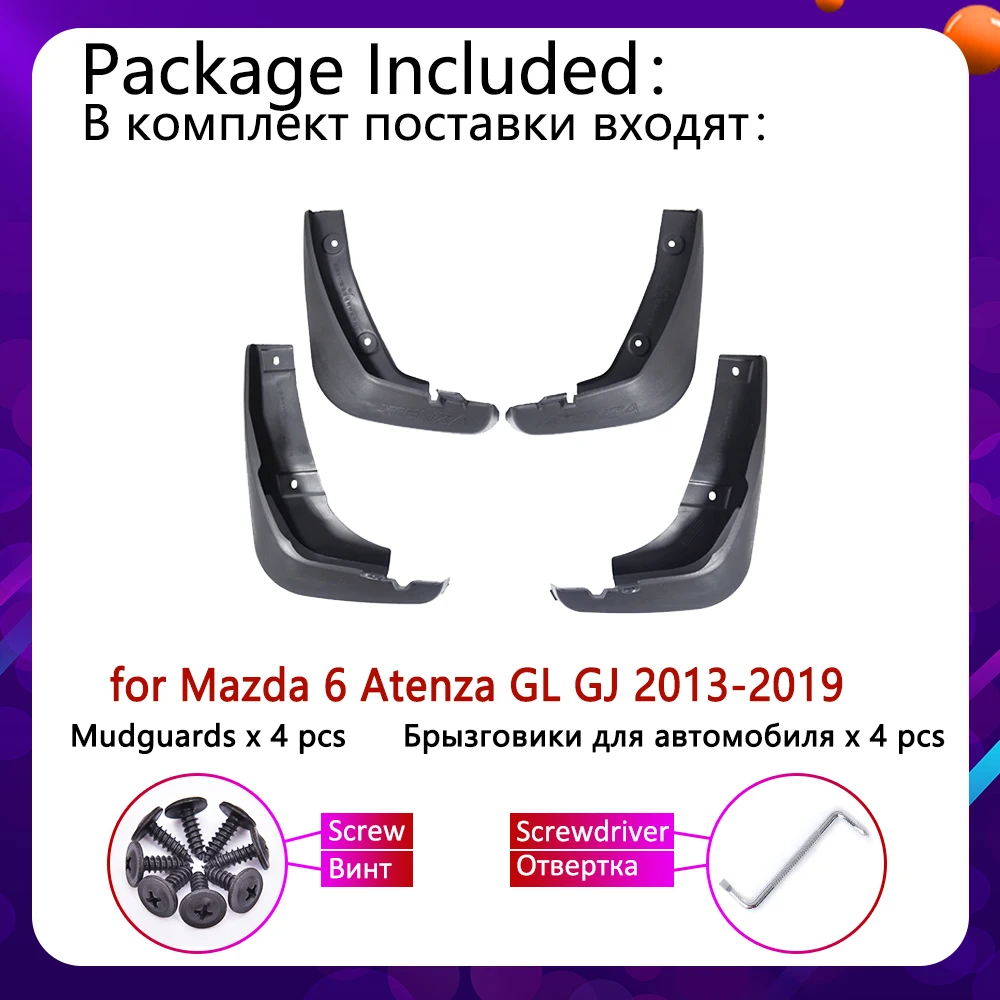 4PCS Car Mudguards For Mazda 6 Atenza GL GJ 2013 2014 2015 2016 2017 2018 2019 Cladding Splash Mud Flaps Mudflap Car Accessories