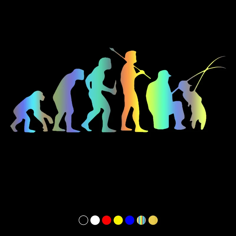 30268# Various Sizes Human evolution. Fisherman. Fishing car sticker vinyl car decal waterproof stickers on car truck bumper