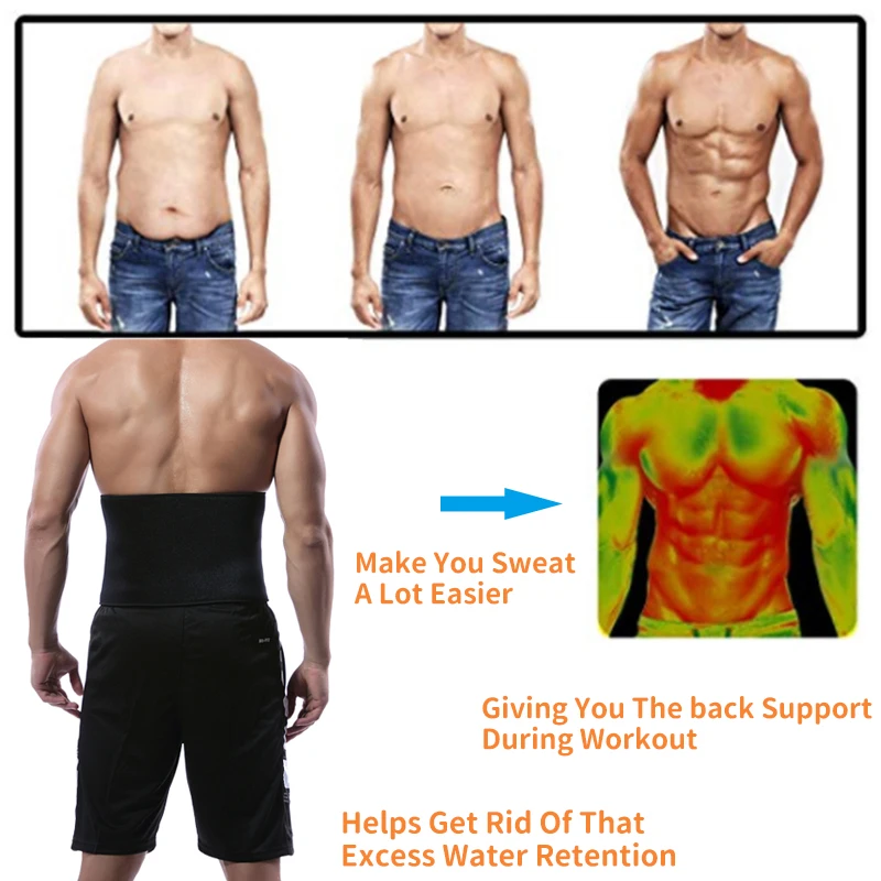 Sauna Taille Trainer Abnehmen Gürtel Männer Gym Fitness Cincher Bauch Korsett Schweiß Fett Brennen Frauen Body Shaper Gewicht Verlust – Detail 5
