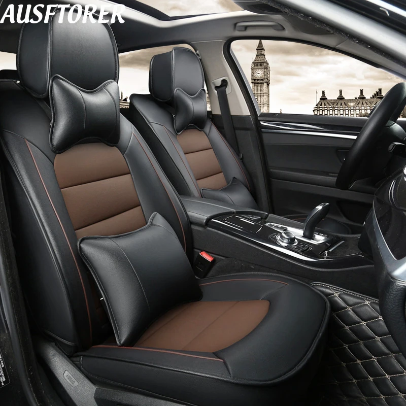 

AUSFTORER Automobiles Seat Cover for Acura ILX 2013 Accessories Cowhide & PVC Leather Seats Cushion Covers Car Styling 12PCS/Set