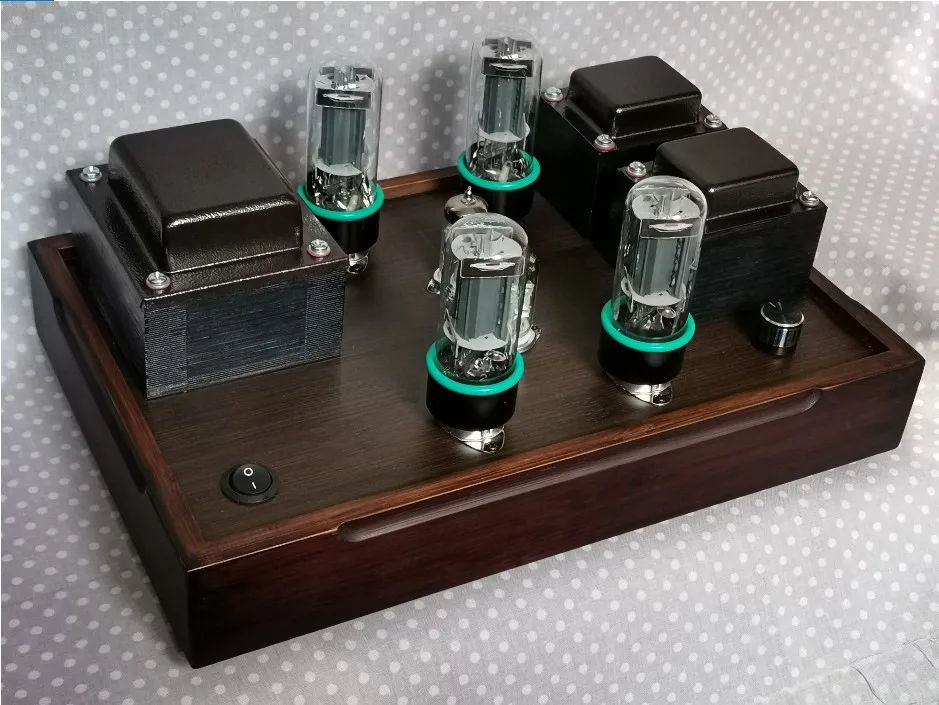 

New KT66 high-power push-pull tube amplifier is hand-made Class A rated output power and impedance: 28.5w+28.5w 4 ohms and 8ohms