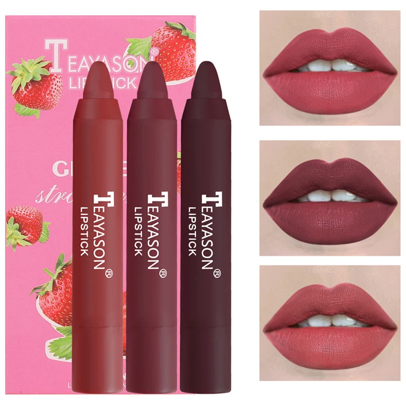 3 Cái/bộ Velvet Matte Son Môi Bộ Bền Gợi Cảm Màu Đỏ Son Dưỡng Môi Tint Bút Chống Nước Trang Điểm Mỹ Phẩm Khoáng Sắc Tố Batom