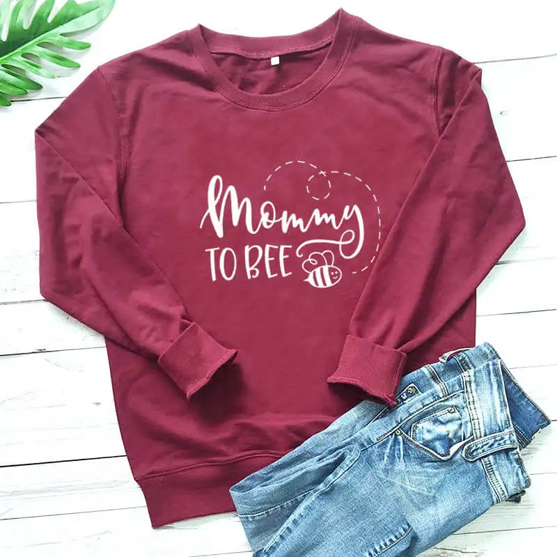 Mommy To Bee Cute Bee Sweatshirt New Arrival 2020 Women's Funny Casual Cotton Tops Mother's Day Gift Mom Lift Tops