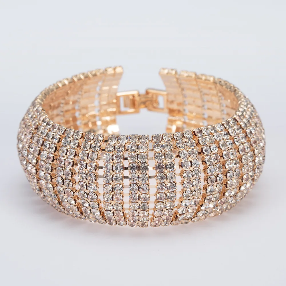 Fashion Exaggerated Temperament Popular Jewelry Jewelry Female Rhinestone Big Circle Bracelet Crystal Lady Bracelet Jewelry