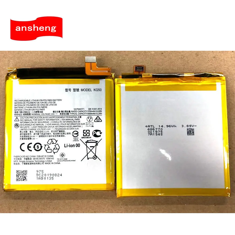 

Original KG50 Battery For Motorola Moto One Hyper, 3.8V, 4000mAh, XT2027, XT2027-1, XT2027-2, XT2027-3, Mobile Phone