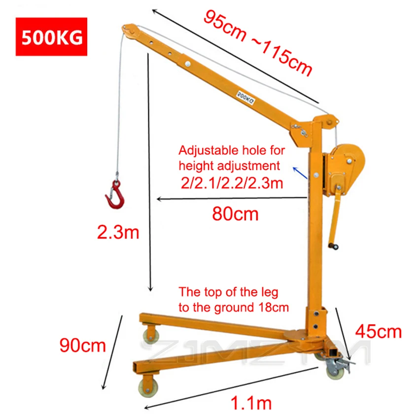 200KG/300KG/500KG Đa Năng Xử Lý Cần Trục Hộ Gia Đình Cần Cẩu Di Động Gấp Nhỏ Cần Cẩu Di Động xe Nâng Cần Cẩu Máy