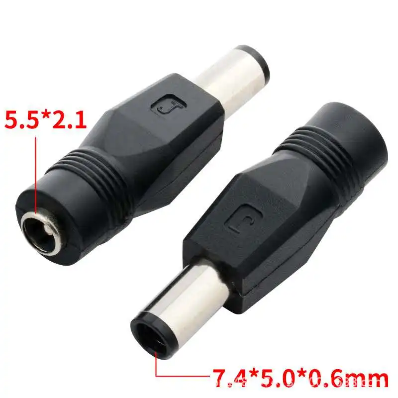 

DALCAN 1PCS DC Connector 5.5 x 2.1mm Female to 7.4×5.0×0.6mm Male Converter Laptop Power Adapter 180 degree