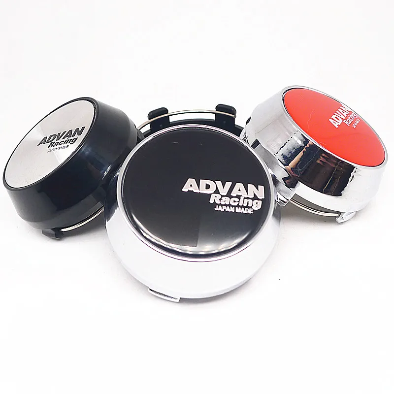 4pcs For 60mm 56mm Advan Racing Car Wheel Hub Rim Center Cap Cover 45mm Badge Emblem Sticker