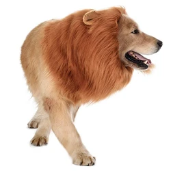 Pet Dog Lion Mane Wig Hair Decor Dog Wig Hair Costume For Large Medium Small Dog Halloween Gift Cosplay Funny Hat Pet Apparel