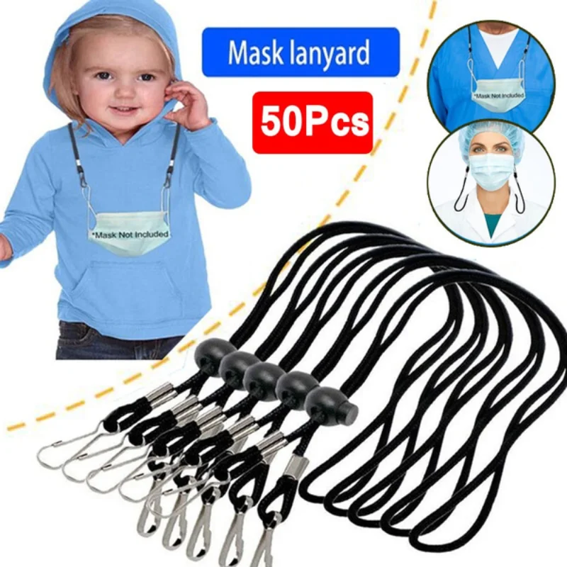 5pcs Adjustable Mask Lanyard Face Mask Extender Ear Savers Mask Strap Holder DIY Making Supplies Mask Sewing Elastic Band Cord