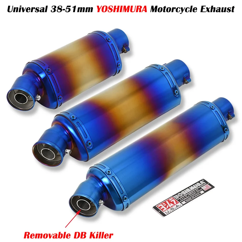 

Universal 51mm Motorcycle Exhaust 310mm 370mm 440mm With DB Killer YOSHIMURA Muffler For GSX-S 750 DUKE 125 CBR500 MSX125 Z900