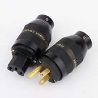 Pair P201 Series Aluminium Alloy US Version Gold/Rhodium Plated Power Cable Connector Plug Hi-end Power Cable Adapter