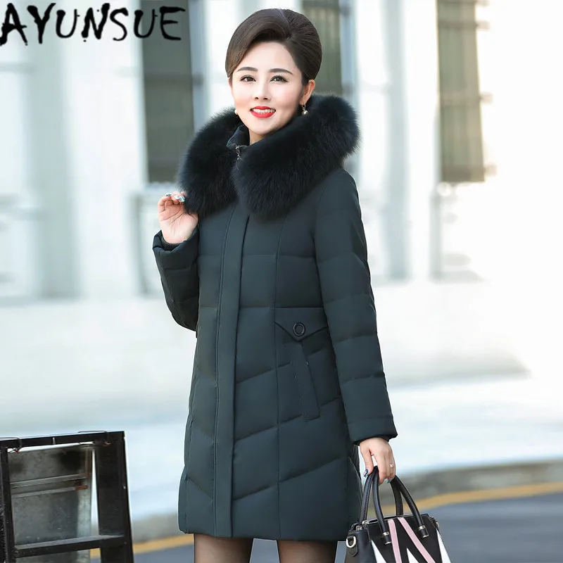 

AYUNSUE Real Fox Fur Hooded Women's Winter Down Jacket Woman Parkas 2020 clothes 6XL Duck Down Coat Female Mujeres Abrigos LW