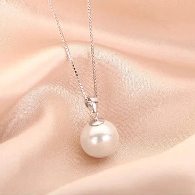 shell pearl has copper plating silver necklace han edition pendant collarbone female brief paragraph silver wholesale