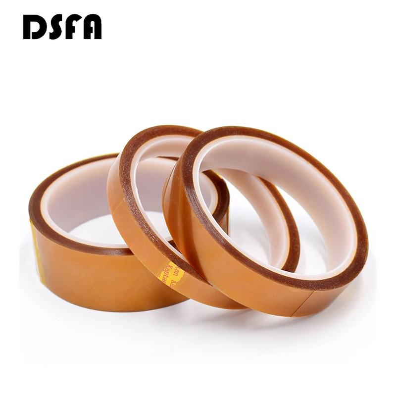 5/8/10/12/15/18mm*10M Double-sided Kapton Tape Polyimide High Temperature Heat Adhesive Insulating Adhesive Tape 0.1mm Thickness