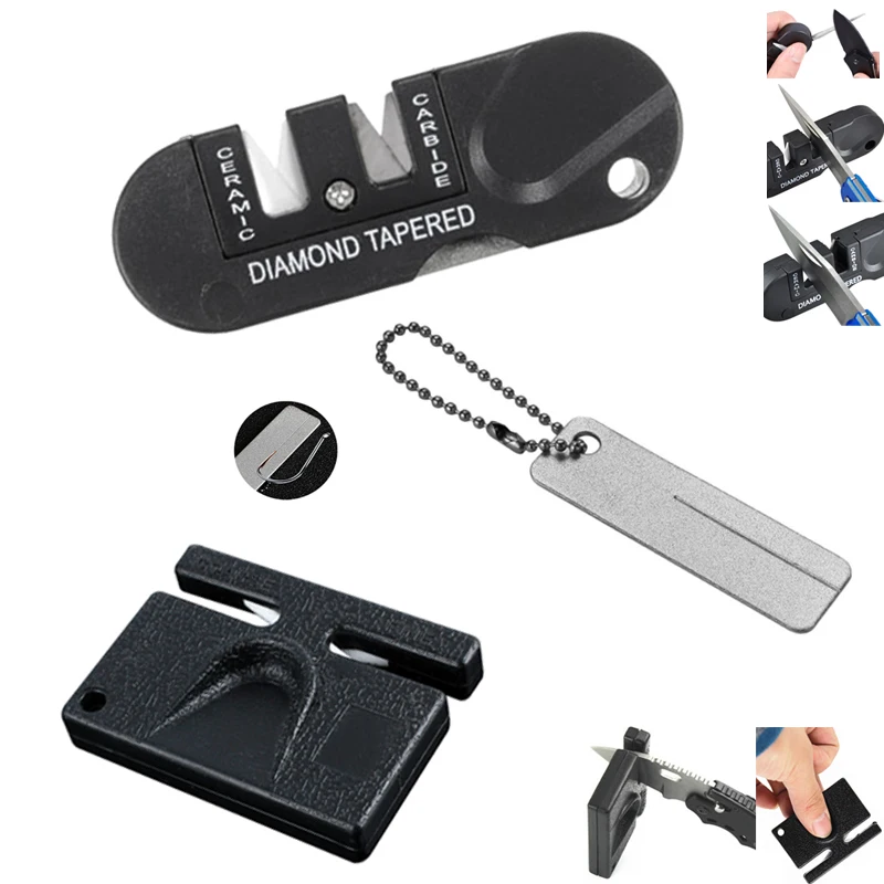 Afilador de anzuelos multiusos portátil, herramienta multiusos para exteriores, bolsillo multifunción para campamento