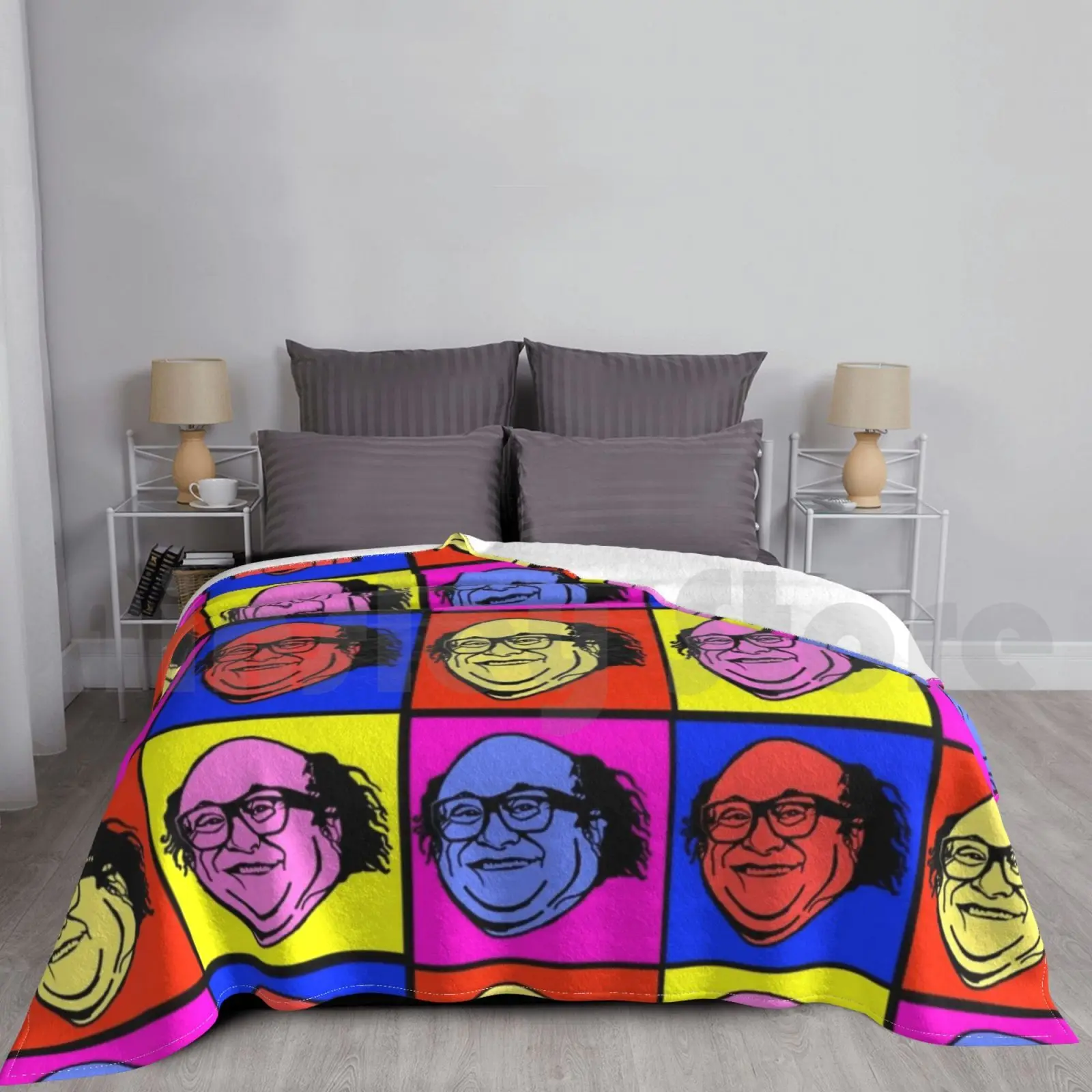 Danny Devito Pop Art Blanket For Sofa Bed Travel Danny Devito Pop Art Sticker Red Crate Danny Devito Pop Art