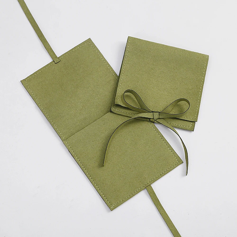 Buste per buste chic Borsa per gioielli in velluto per orecchini Collana Gioielli di Natale Matrimonio Piccola custodia in microfibra verde Borsa regalo