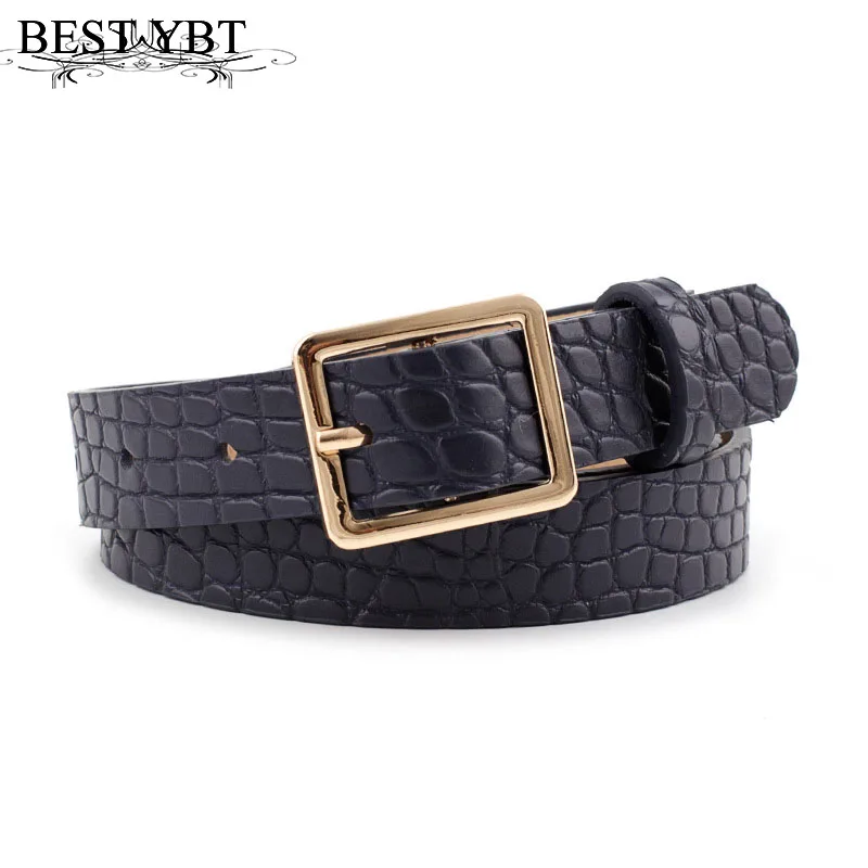 Best YBT Imitation Leather Women's Belt Alloy Pin Square  Buckle Belt Fashion Versatile Decoration Dress Belts For Jeans