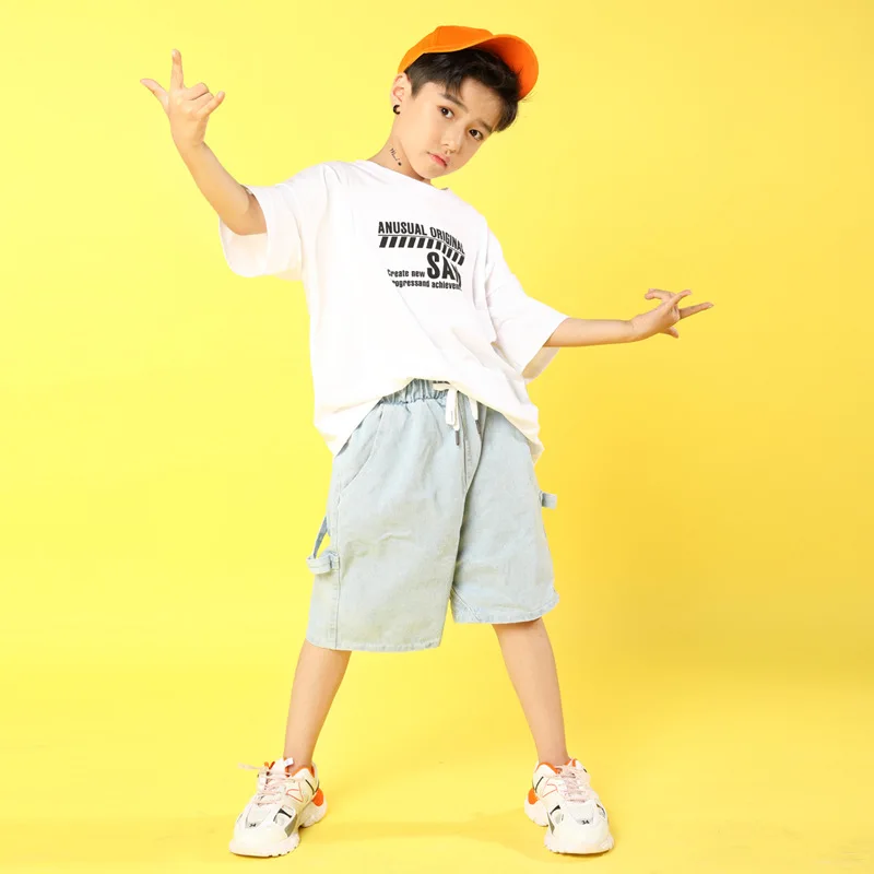 

Kids Dance Clothes Jazz T Shirt Tops Pants Hip Hop Costumes for Girls Boys Ballroom Dancing Competition Costumes Stage Outfits