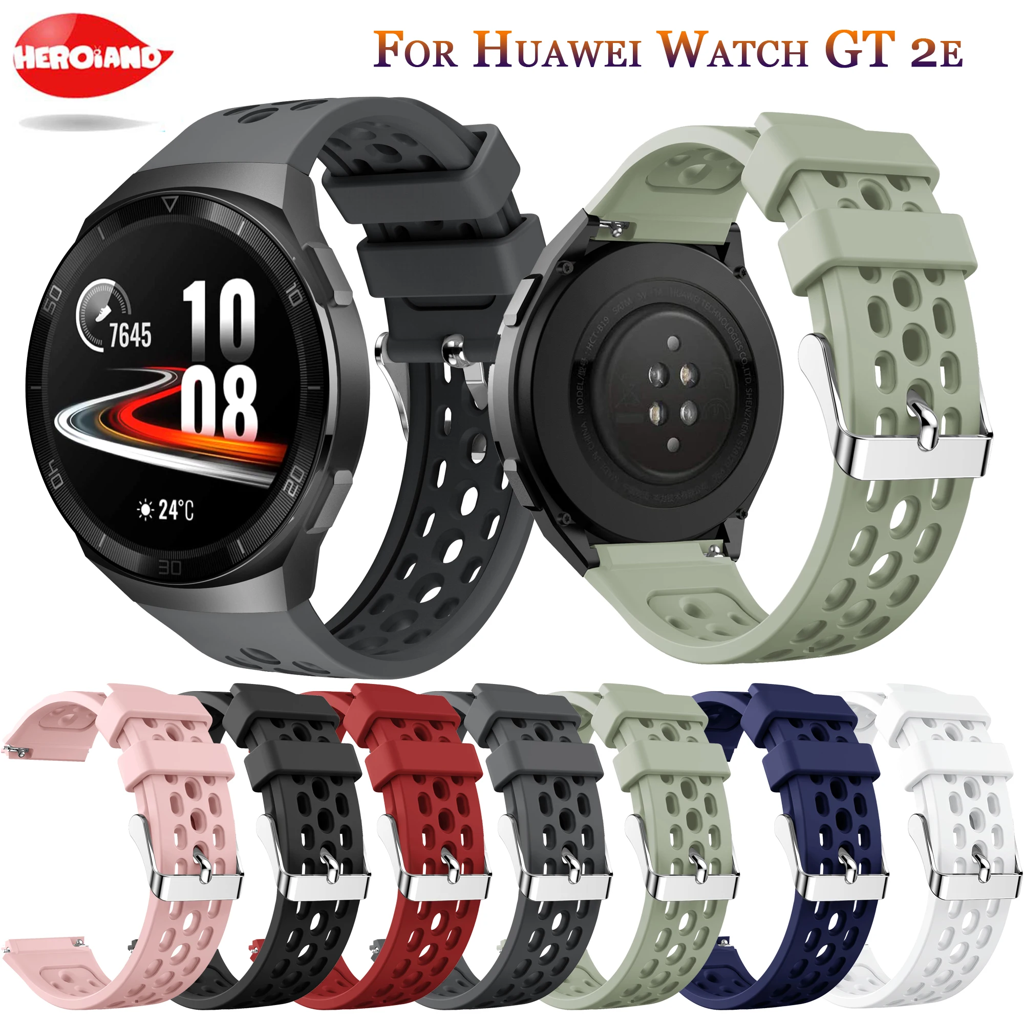 Pulsera deportiva para Huawei Watch GT 2e, repuesto de silicona suave, transpirable, 22mm