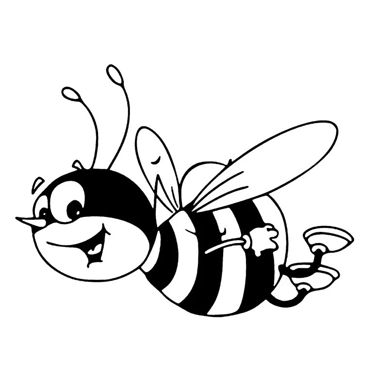 S51085# Black Transparent Car Stickers Vinyl Decal Bumble Bee Motorcycle Decorative Accessories Waterproof